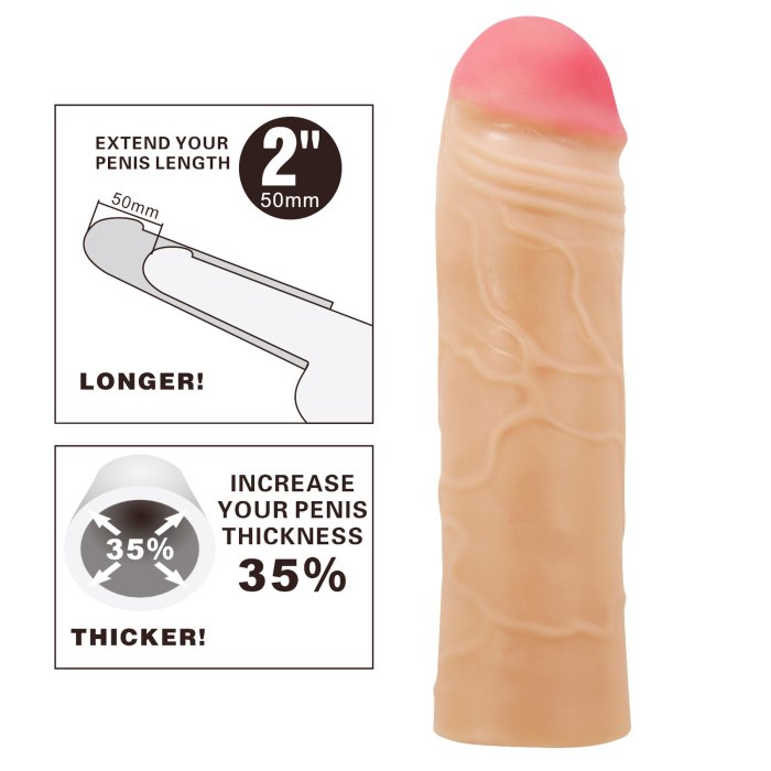 Prelungitor Penis Realistic, Pretty Love, Chane 2" [+5 cm]