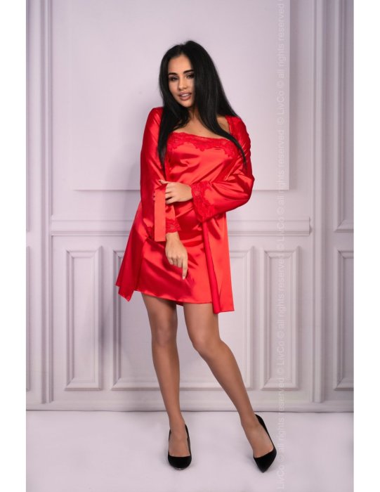 Set Camasa si Halat Jacqueline Red LC 90249 Livia Corsetti - Rosu