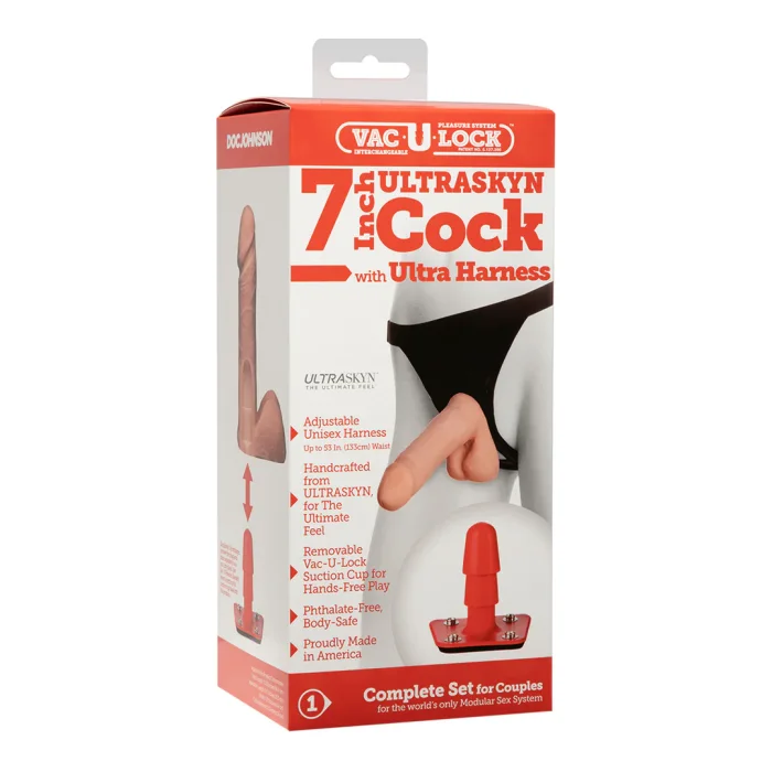 Strapon Doc Johnson »On Vac U Lock« 17,3 cm - Natural