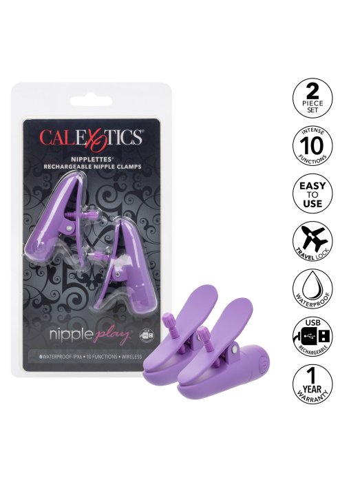 Cleme Sfarcuri cu Vibratii California Exotics "Nipplettes" - Violet