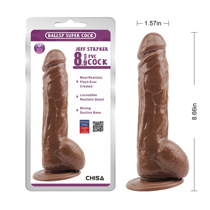 Dildo Realist Chisa, Jeff Stryker, maron, 23cm x 4cm