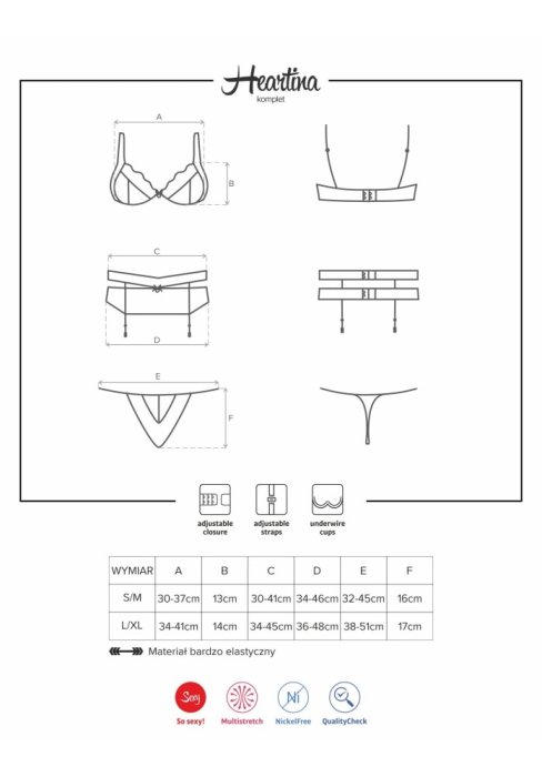 Lenjerie Intima Obsessive Set Heartina - Rosu