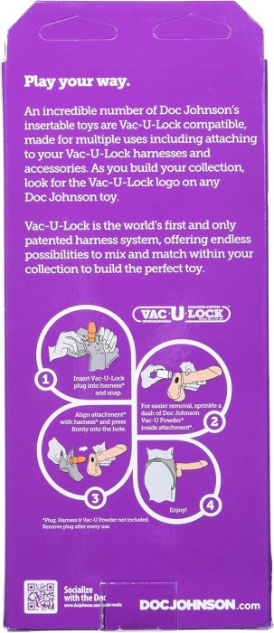 Realistic Ultraskin dildo Vac-U-Lock 8" UR3, maron - 20 cm