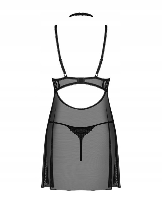 BabyDoll și Tanga Elizenes Obsessive - Negru