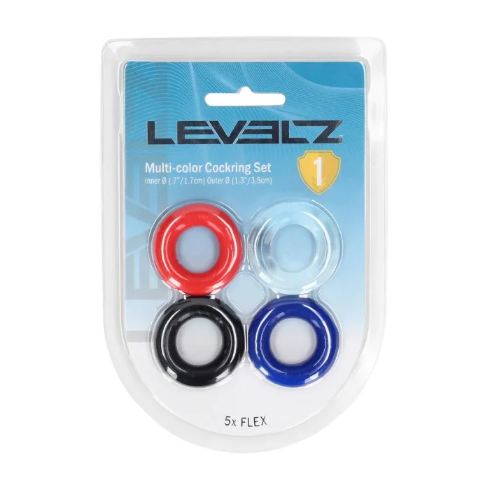 Set de 4 inele pentru penis, Levelz by Shots - Multicolor