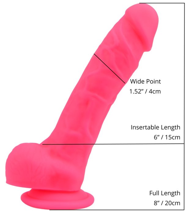 Dildo realist din silicon, Loving Joy, cu ventuză si scrot, roz, [21 cm x 4 cm]
