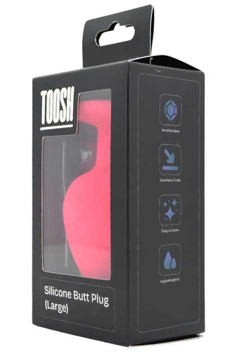 ​Dop anal din silicon Toosh, mare, roz, 9,4 cm, Large