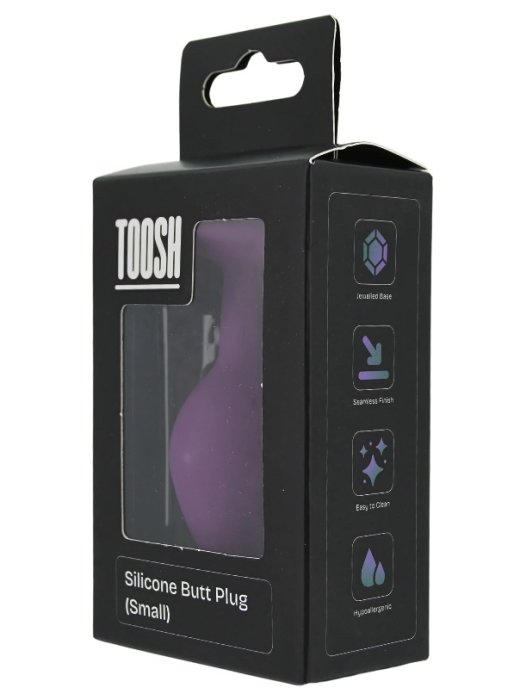 ​Dop anal din silicon Toosh, mic, violet, 7,4 cm, Small