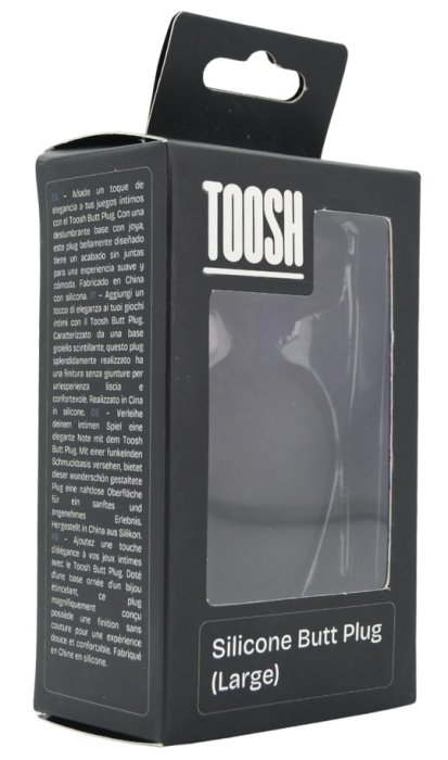 ​Dop anal din silicon Toosh, mare, negru, 9,4 cm, Large