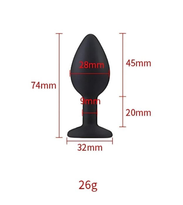 ​Dop anal din silicon Toosh, mic, violet, 7,4 cm, Small