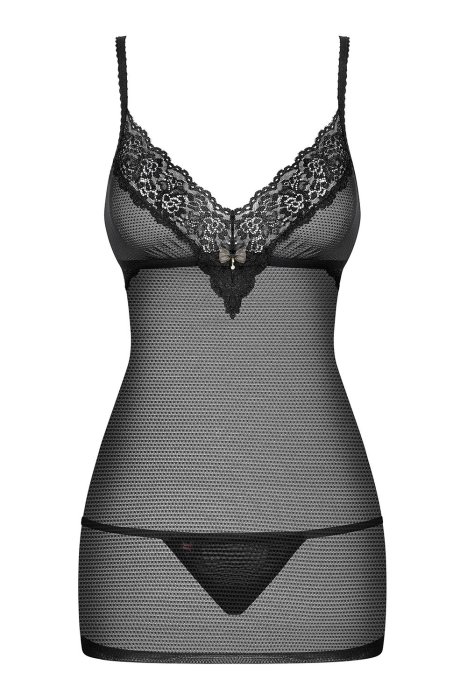 Set Neglije si Bikini Plasa Obsessive, 852-Che-1 - Negru