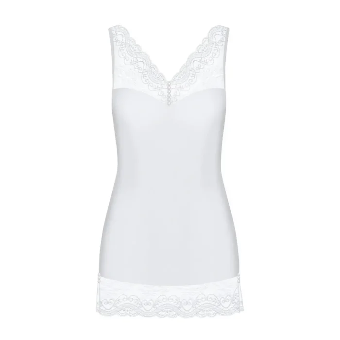 Set Camașă de Noapte si Tanga Miamor Obsessive - Alb