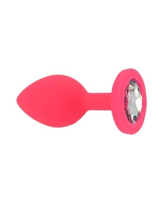 ​Dop anal din silicon Toosh, mic, roz, 7,4 cm, Small
