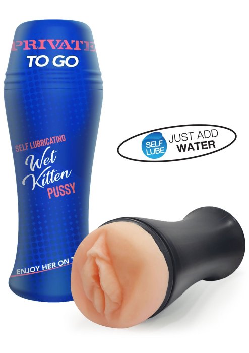 Masturbator Private "Wet Kitten Pussy - To Go" Self Lube 21 cm - Natural