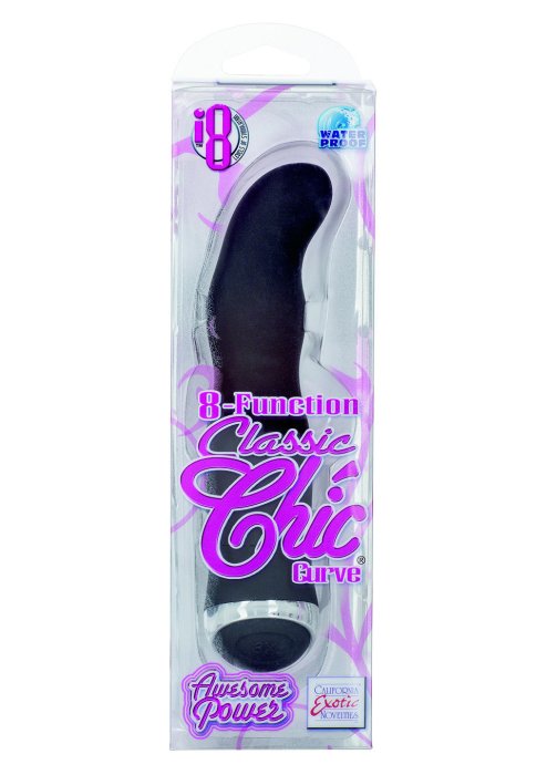 Vibrator 8-Function, CalExotics, Classic Chic, Curve - Negru