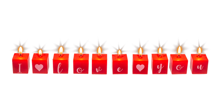 Set 10 lumanari romantice cu mesaj I Love You