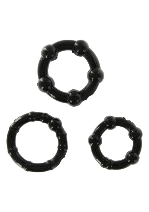 Set Inele Scala Selection »Stay Hard« Negru - detaliu design