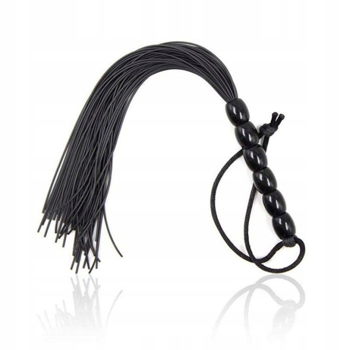 Bici mini Ohmama Fetish Ribbed Silicone Handle Flogger, 22 cm