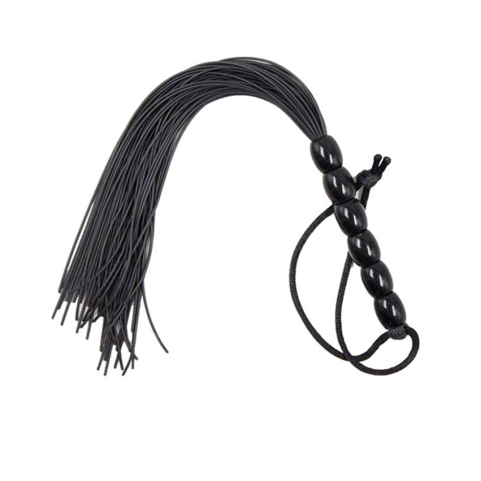 Bici mini Ohmama Fetish Ribbed Silicone Handle Flogger, 22 cm