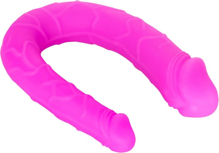Dildo Dublu Double Dong AC/DC Dong, Silicon - Roz satinat, 31 cm
