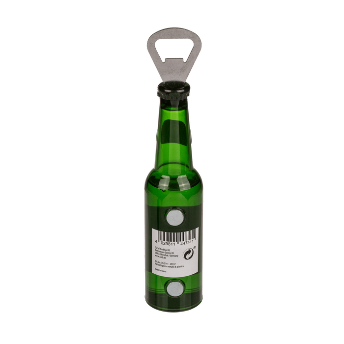 Deschizător de sticle metalic cu magnet, Sticlă de bere