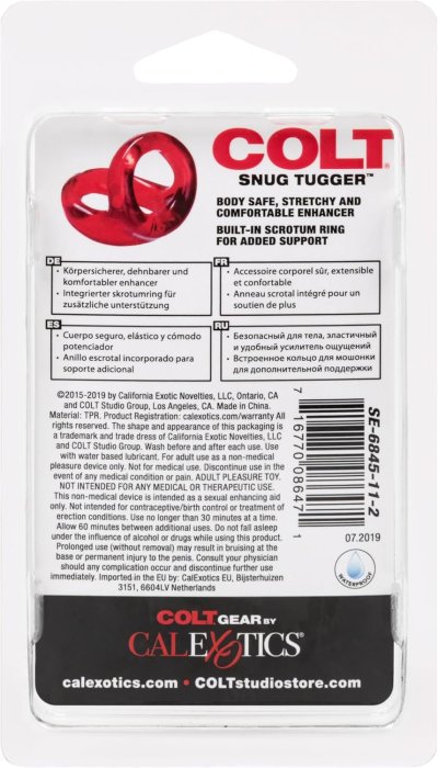 Inel penis COLT Snug Tugger Red