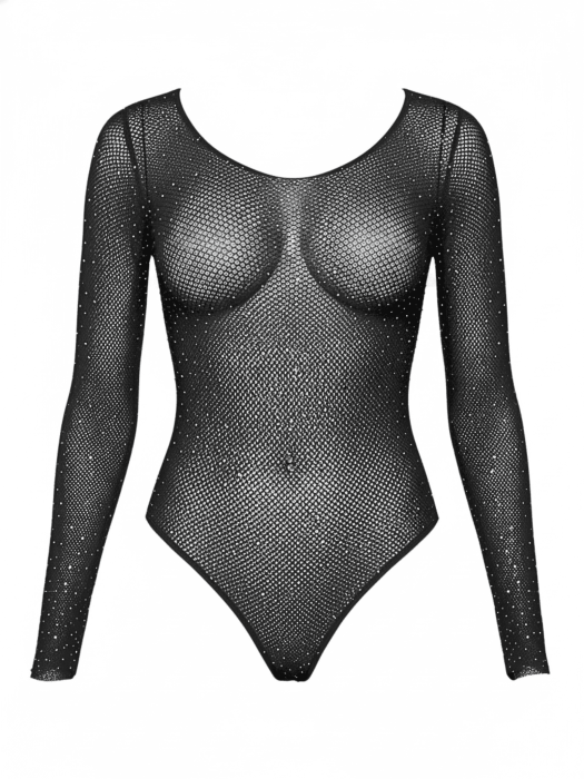Body cu strasuri Leg Avenue, Falling 4 U Rhinestone Bodysuit, S-L#