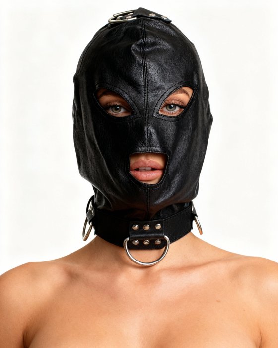 Masca cu siret si inel collar Toyz4Lovers - Negru - culoare si material