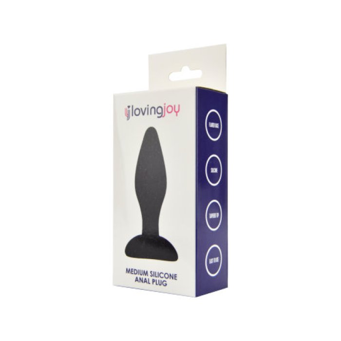 Dop anal din silicon Loving Joy, Negru, Medium