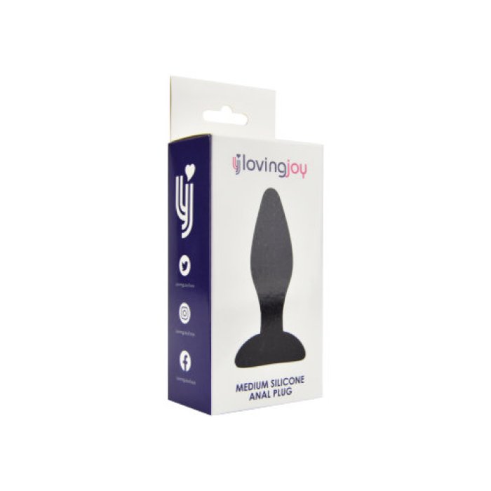 Dop anal din silicon Loving Joy, Negru, Medium