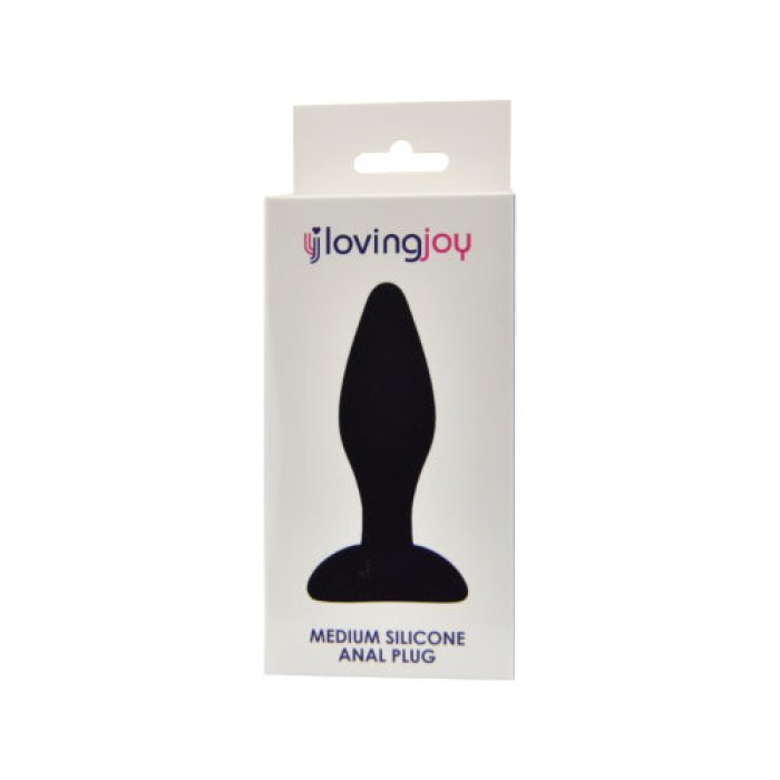 Dop anal din silicon Loving Joy, Negru, Medium