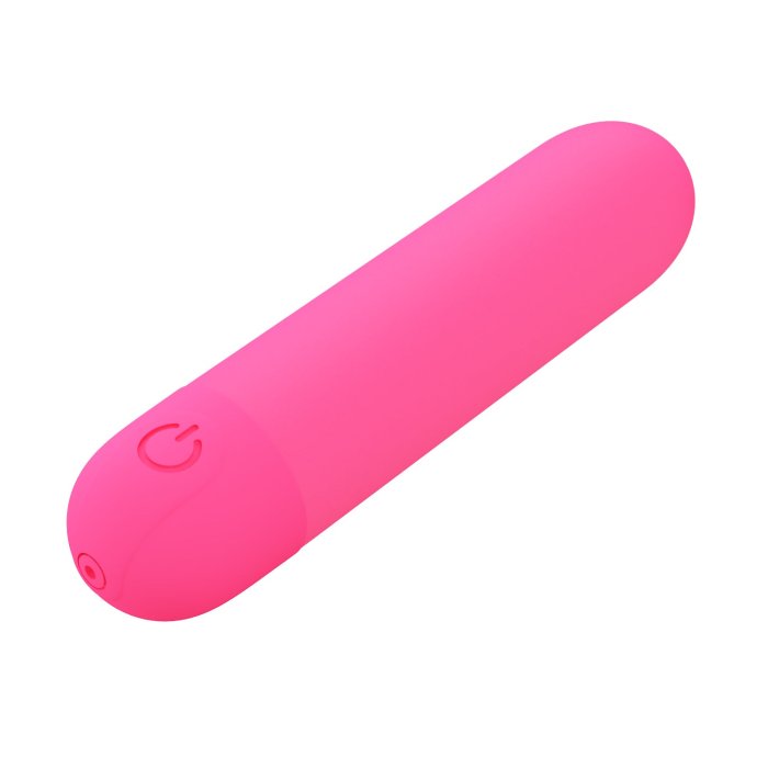Mini vibrator bullet Stefan Pretty Love Roz Fucsia - specificatii 8 cm 10 moduri vibratie USB