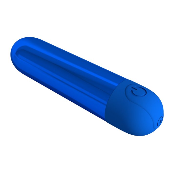 Mini vibrator bullet Kiwi Pretty Love Albastru Metalizat - mod de utilizare extern