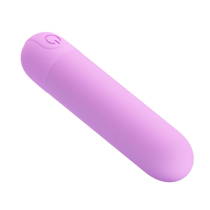 Mini vibrator bullet Stefan Pretty Love Violet - detaliu cap rotunjit ABS