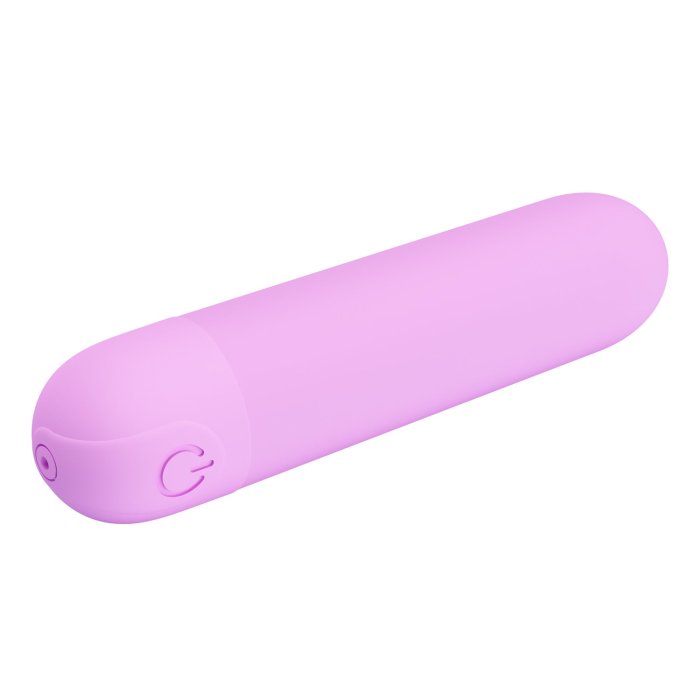 Mini vibrator bullet Stefan Pretty Love Violet - vedere laterala dimensiuni compacte