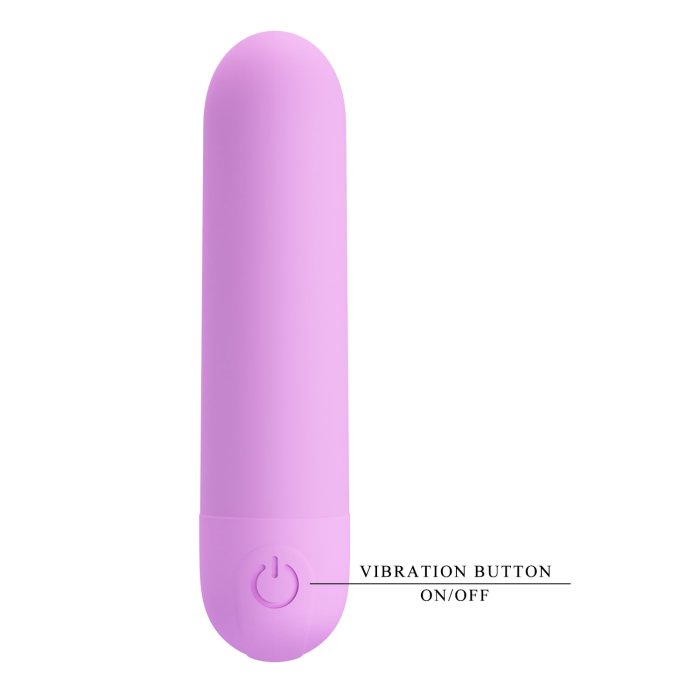 Mini vibrator bullet Stefan Pretty Love Violet - vedere din spate buton control