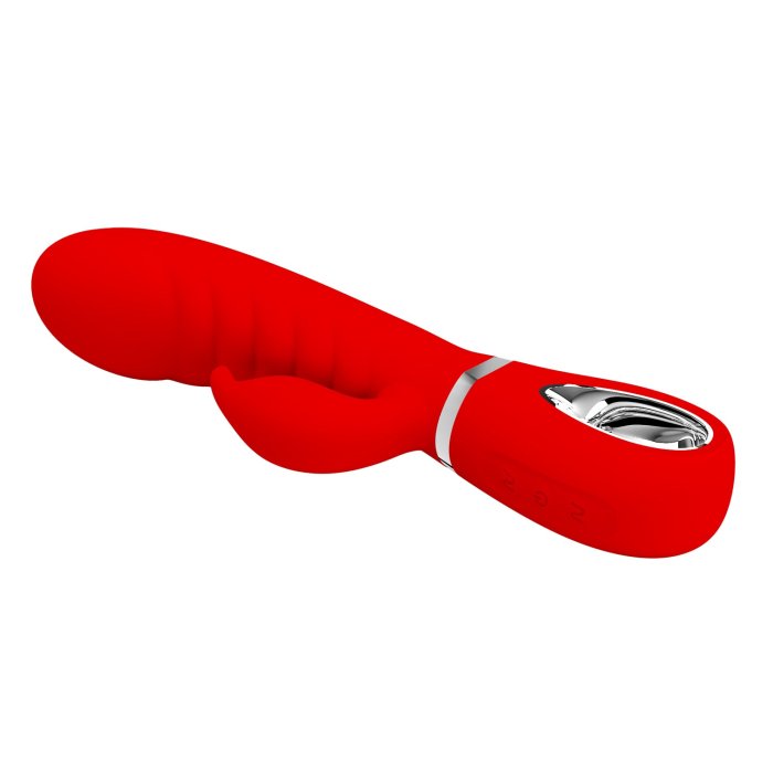 Vibrator Rabbit Prescot, Pretty Love, Super Soft, 7 moduri Vibratii - Rosu