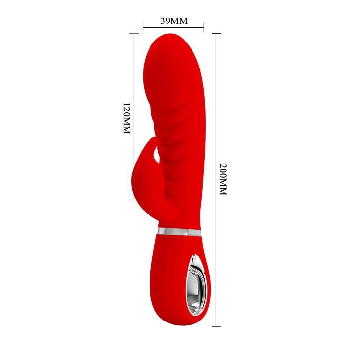 Vibrator Rabbit Prescot, Pretty Love, Super Soft, 7 moduri Vibratii - Rosu
