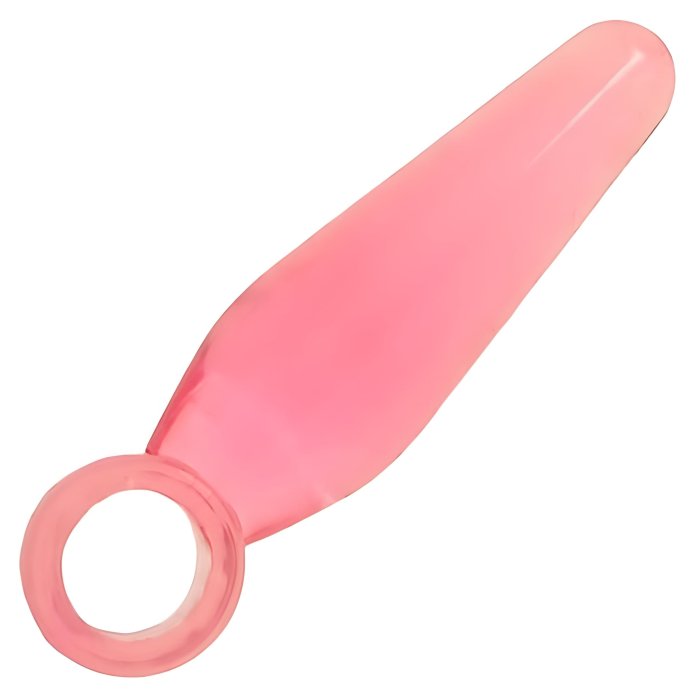 Plug anal mic Loving Joy Finger Fun, roz - vedere frontala