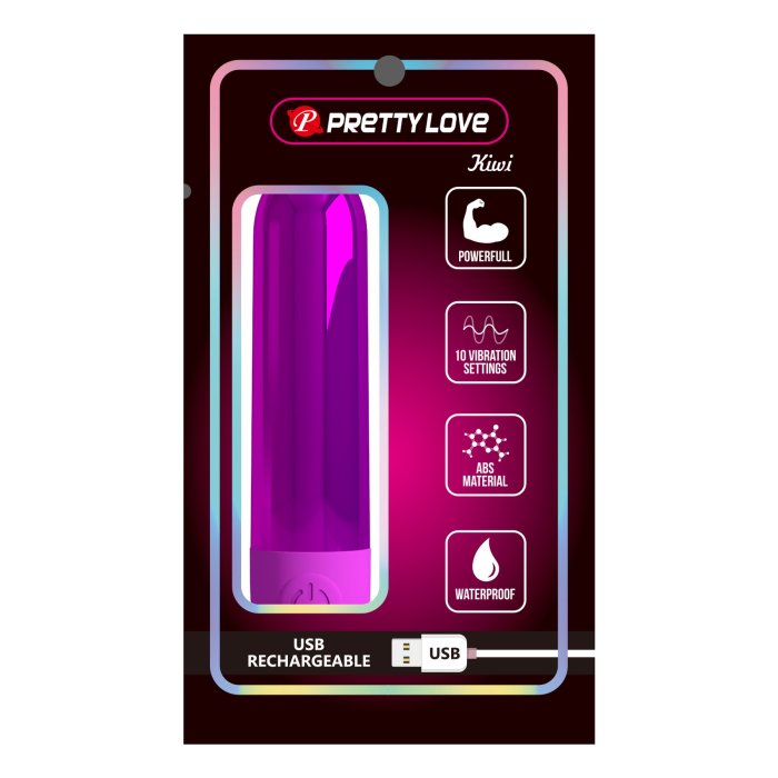 Mini vibrator bullet Kiwi Pretty Love Violet Metalizat - design metalizat tovaras calatorie