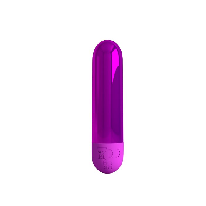 Mini vibrator bullet Kiwi Pretty Love Violet Metalizat - vedere laterala dimensiuni compacte