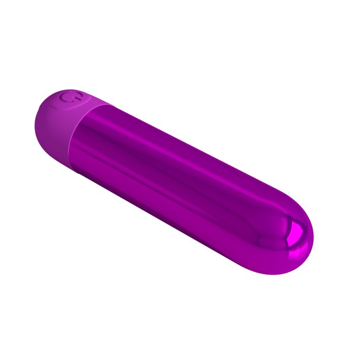 Mini vibrator bullet Kiwi Pretty Love Violet Metalizat - curatare intretinere finisaj metalizat reincarcare USB