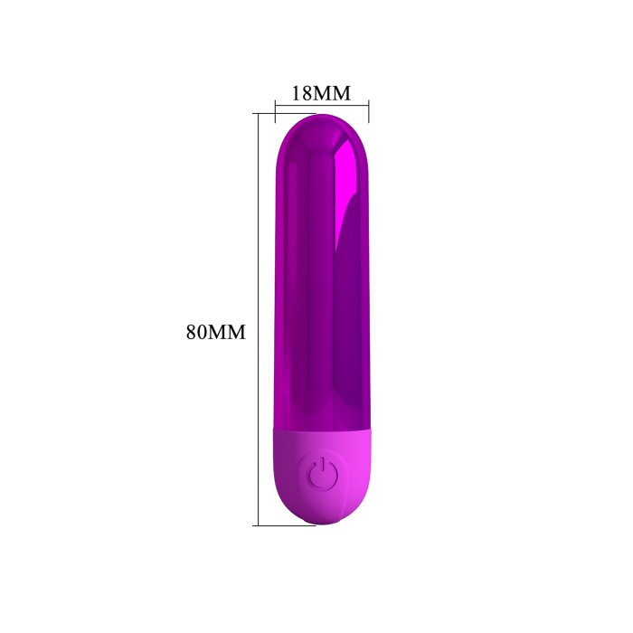 Mini vibrator bullet Kiwi Pretty Love Violet Metalizat - specificatii tehnice 8 cm 10 moduri USB