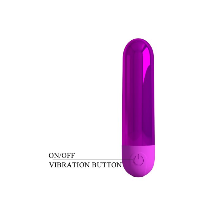 Mini vibrator bullet Kiwi Pretty Love Violet Metalizat - 10 moduri vibratie reincarcare USB rezistent la apa