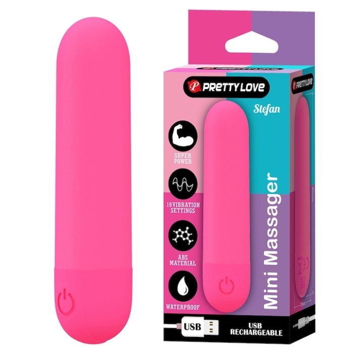 Mini vibrator bullet Stefan Pretty Love Roz Fucsia - vedere frontala