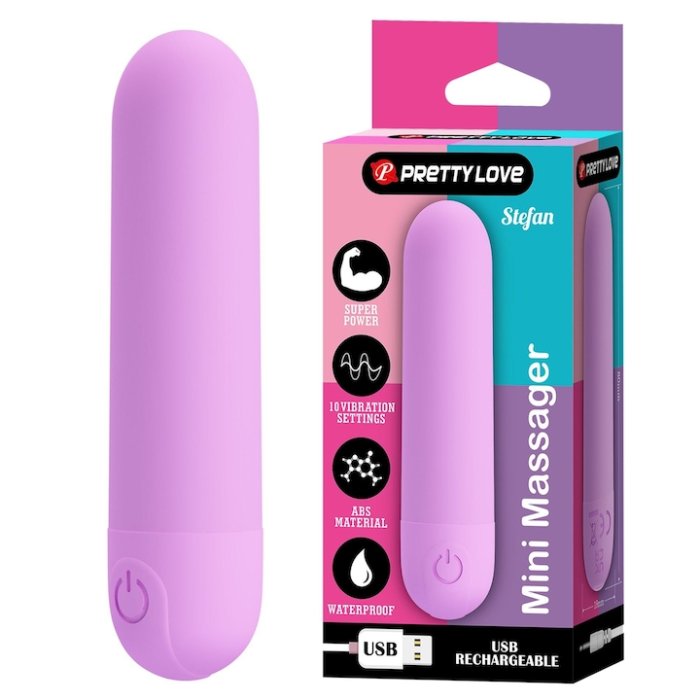 Mini vibrator bullet Stefan Pretty Love Violet - vedere frontala
