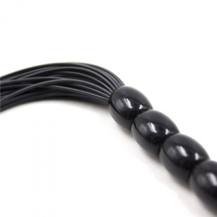 Bici mini Ohmama Fetish Ribbed Silicone Handle Flogger, 22 cm