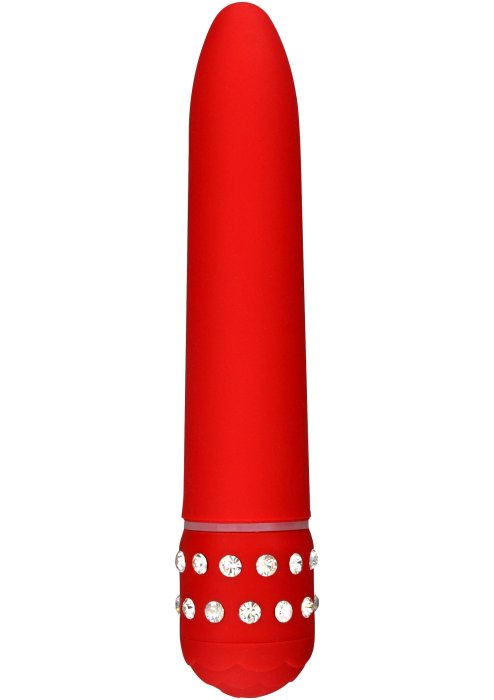 Vibrator Diamond Superbe, cu strasuri, rosu