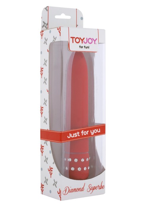 Vibrator Diamond Superbe, cu strasuri, rosu
