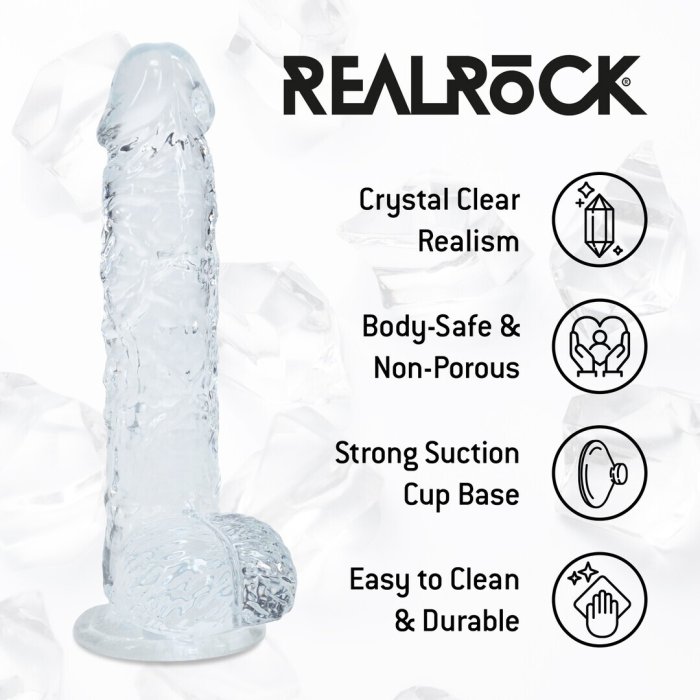 Dildo realist RealRock 12.7 cm transparent